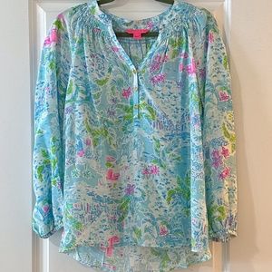 Lilly Pulitzer Elsa Silk Top Size Medium